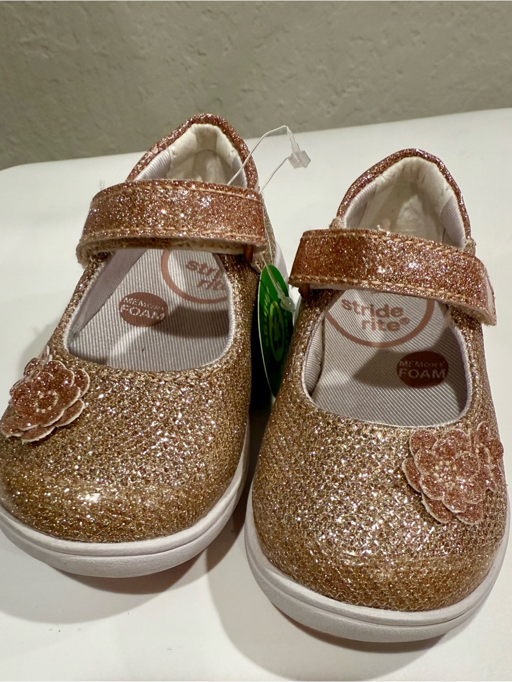 Stride Rite Kids' Holly Glitter Mary Jane Shoes Rose Gold NWT 4M